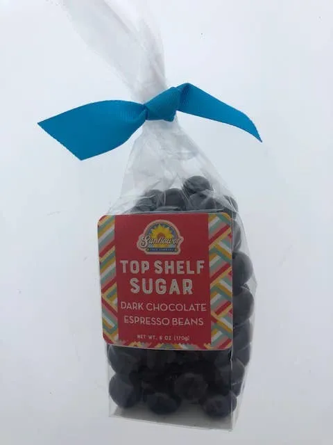 Gift Bag - Dark Chocolate Espresso Beans 6 oz. bag w/bow