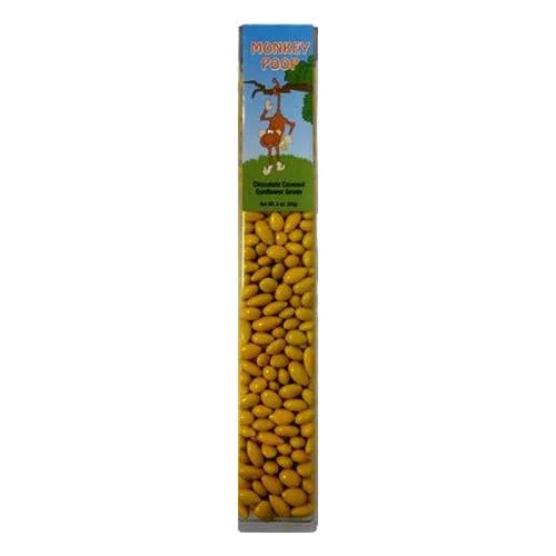 Monkey Poop, yellow colored Sunny Seeds in 3 oz tubes.