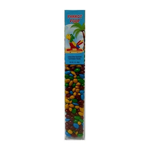 Parrot Poop, bright colored Sunny Seeds in 3 oz tubes