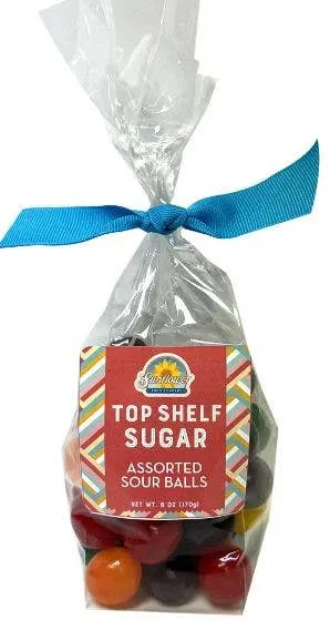 Top Shelf Sugar-Assorted Sour Balls, 6 oz. bag with BOW