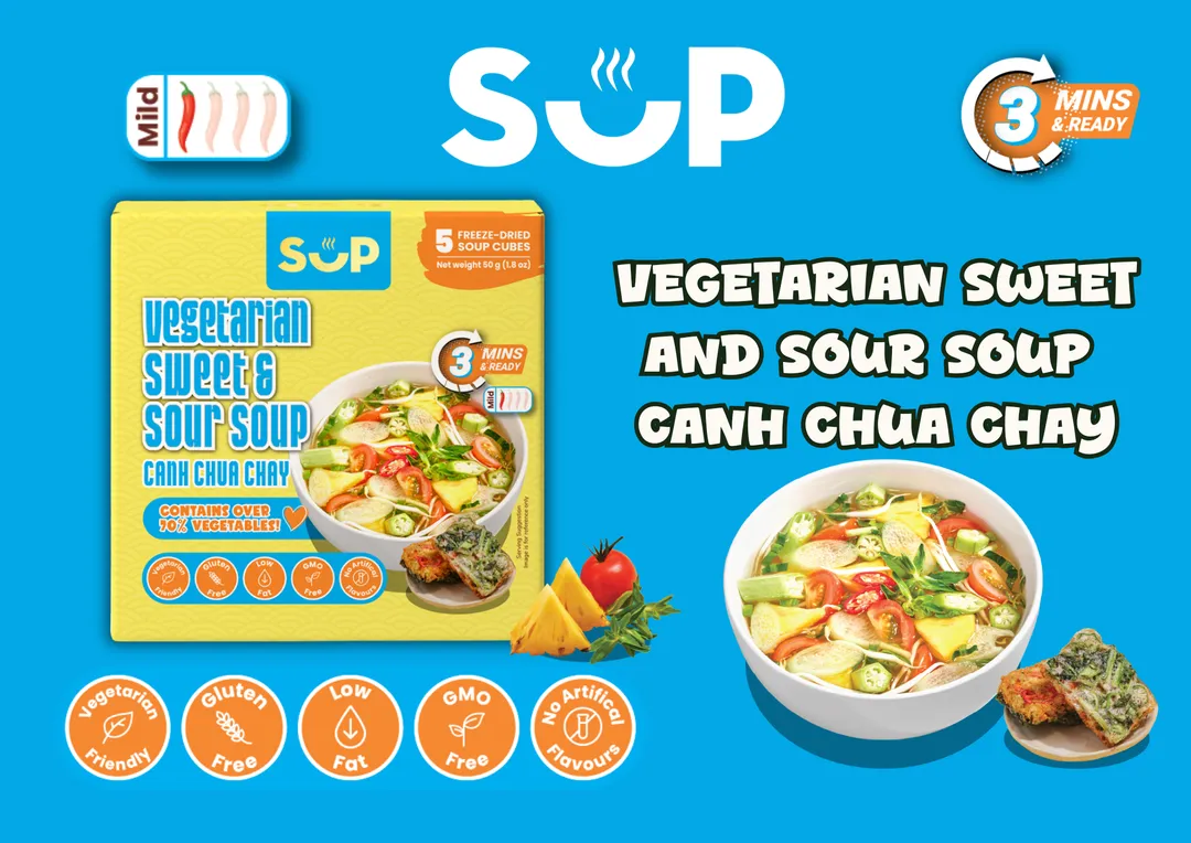 Vegetarian Vietnamese Sweet & Sour Instant Soup Cubes | Gluten-Free | 5-pack