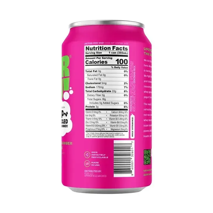 Superfrau Upcycled Fizzy Whey Drink – Cucumber Lime