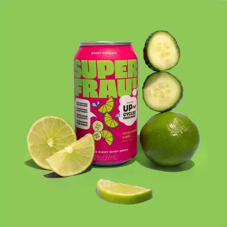 Superfrau Upcycled Fizzy Whey Drink – Cucumber Lime