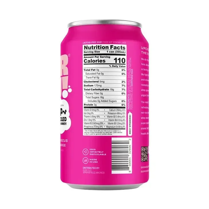 Superfrau Upcycled Fizzy Whey Drink – Hibiscus Orange