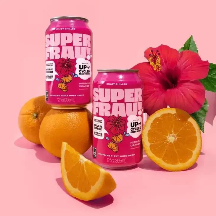 Superfrau Upcycled Fizzy Whey Drink – Hibiscus Orange