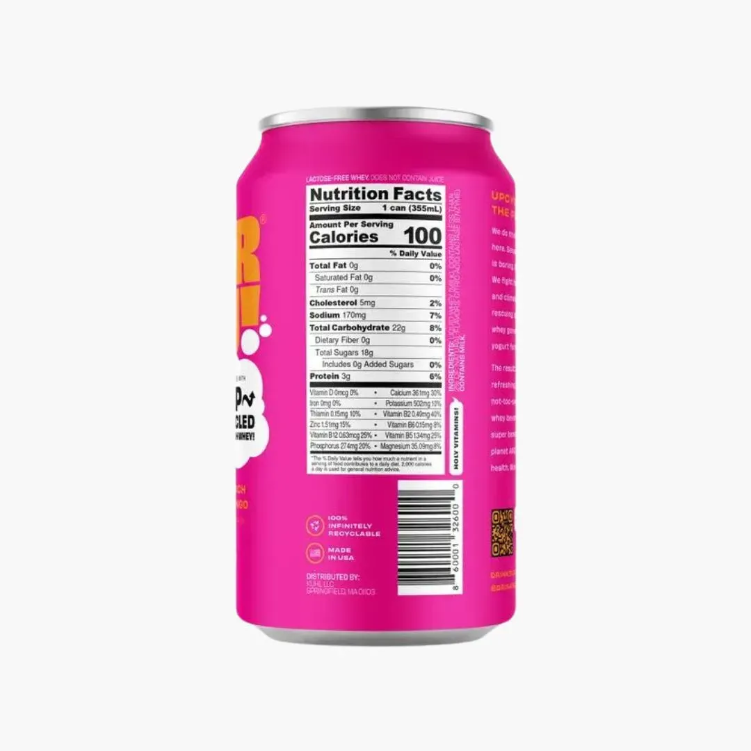 Superfrau Upcycled Fizzy Whey Drink – Peach Mango