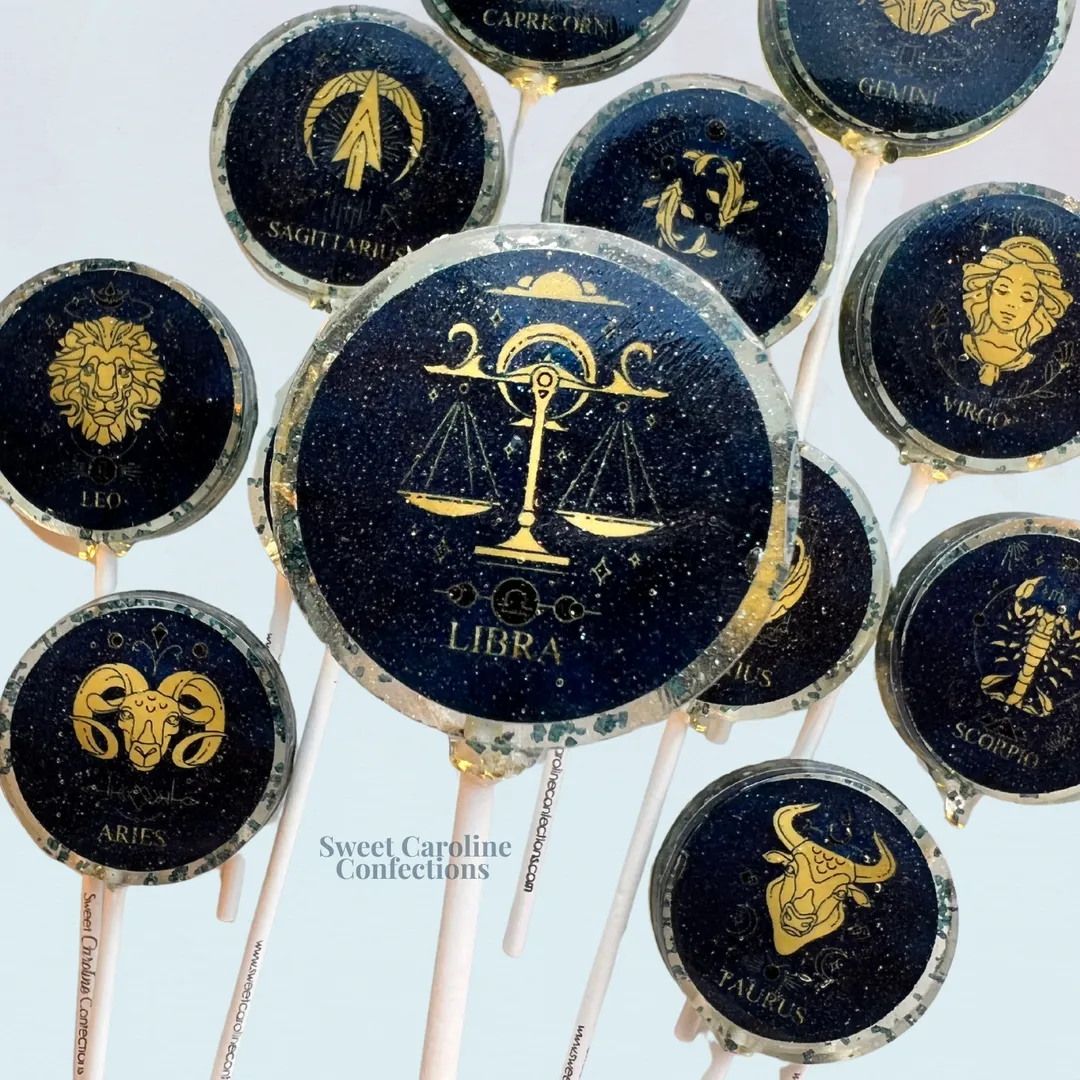 Horoscope Lollipops - Raspberry Flavor - 12/Set - Vegan