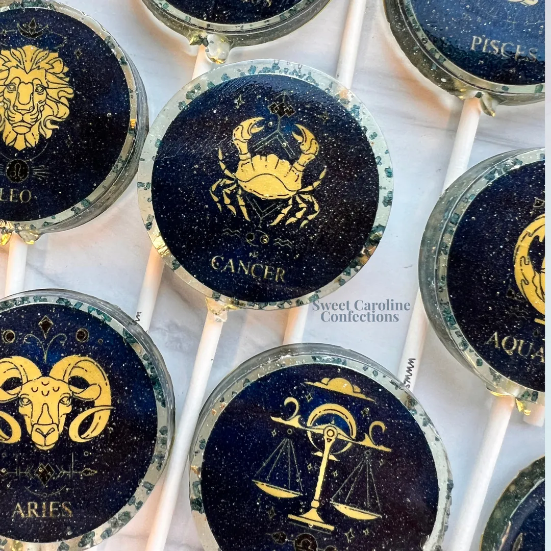 Horoscope Lollipops - Raspberry Flavor - 12/Set - Vegan