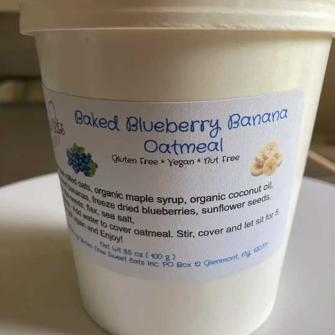 Baked Gf + Vegan +Nut Free Blueberry Banana Oat Cup
