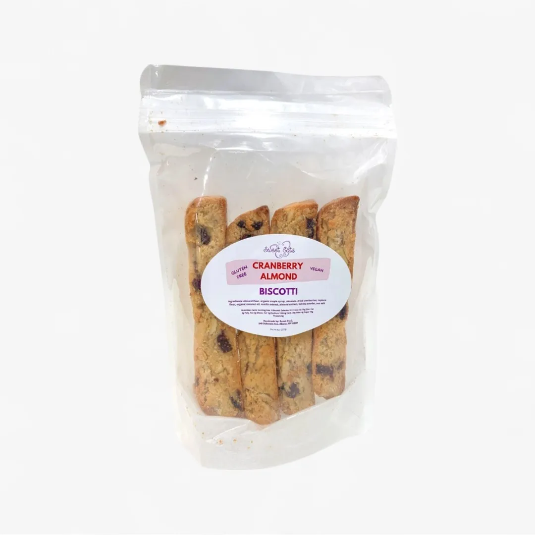 Gf + Vegan Cranberry Almond Biscotti 1lb Bulk