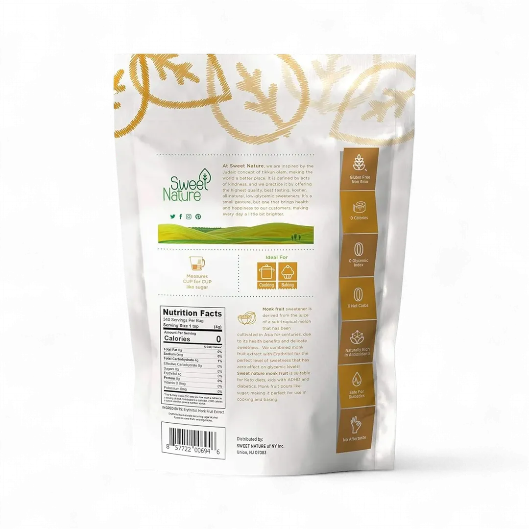Sweet Nature Monk Fruit Classic Sweetener 16oz