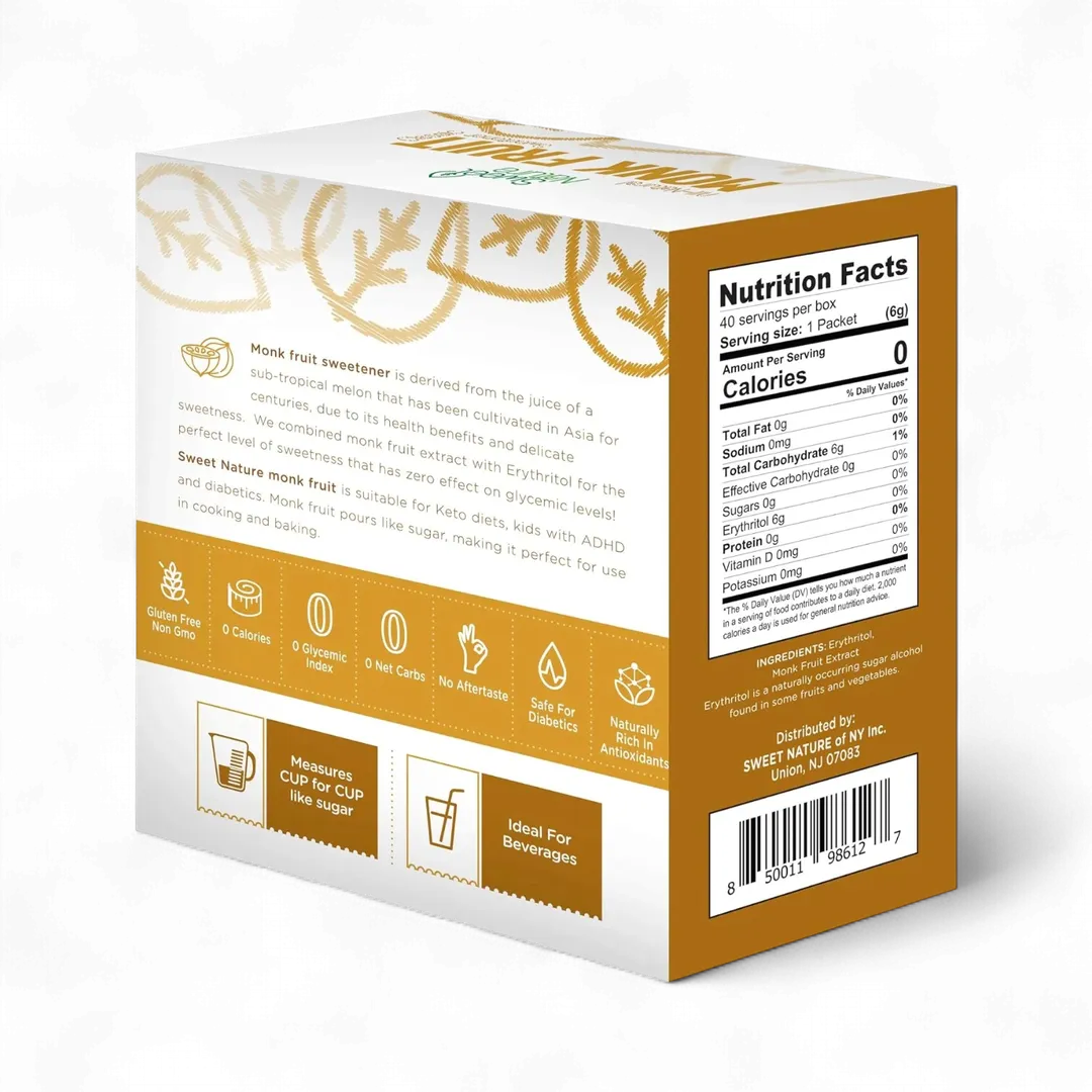 Sweet Nature Monk Fruit Classic packets 40ct box