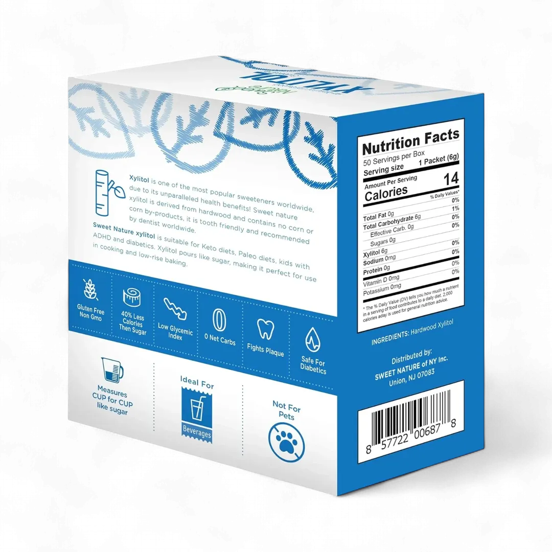 Sweet Nature Birch Xylitol Sweetener 50ct packets