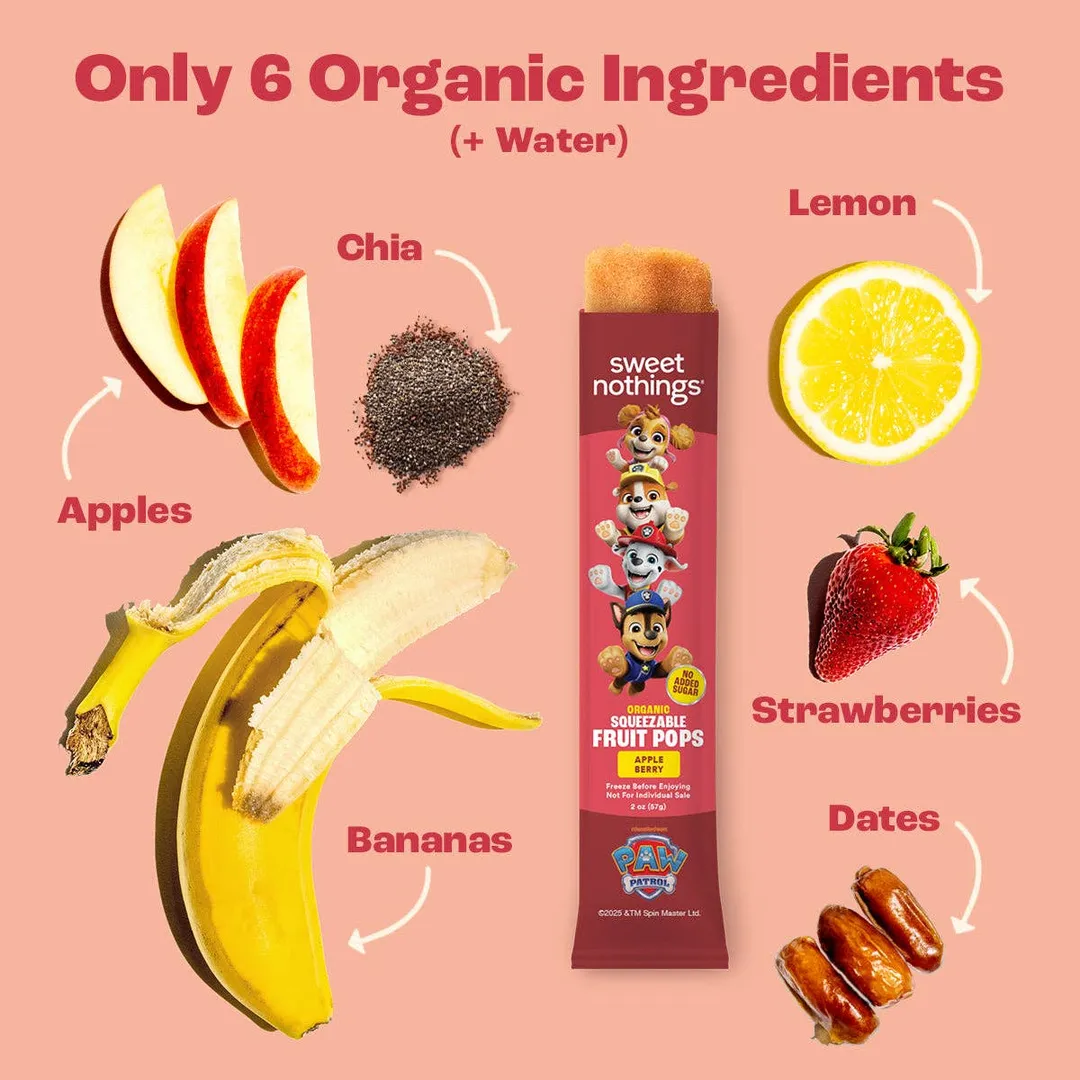 Apple Berry PAW Patrol Pops - Organic Fruit Popsicle