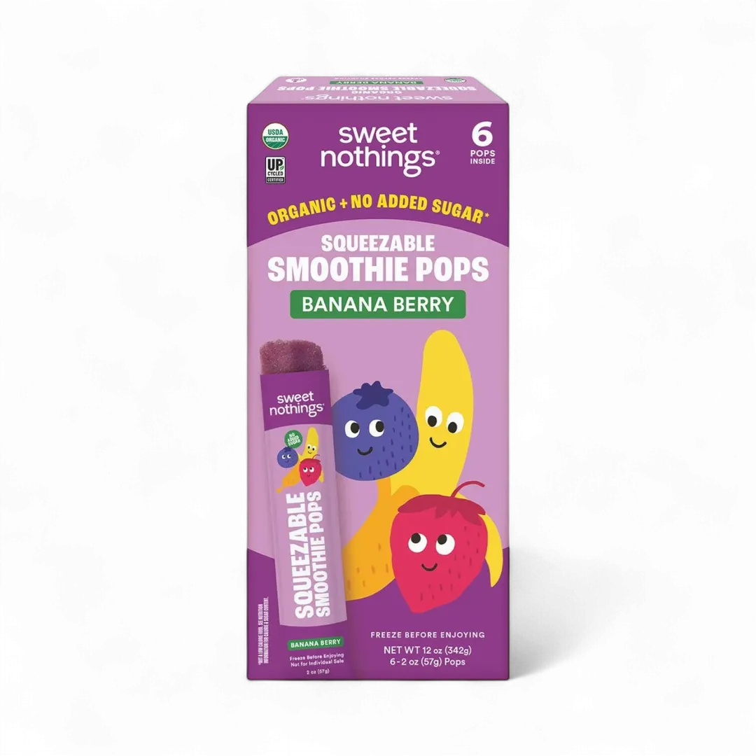 Banana Berry Smoothie Pops – Organic Fruit Popsicles