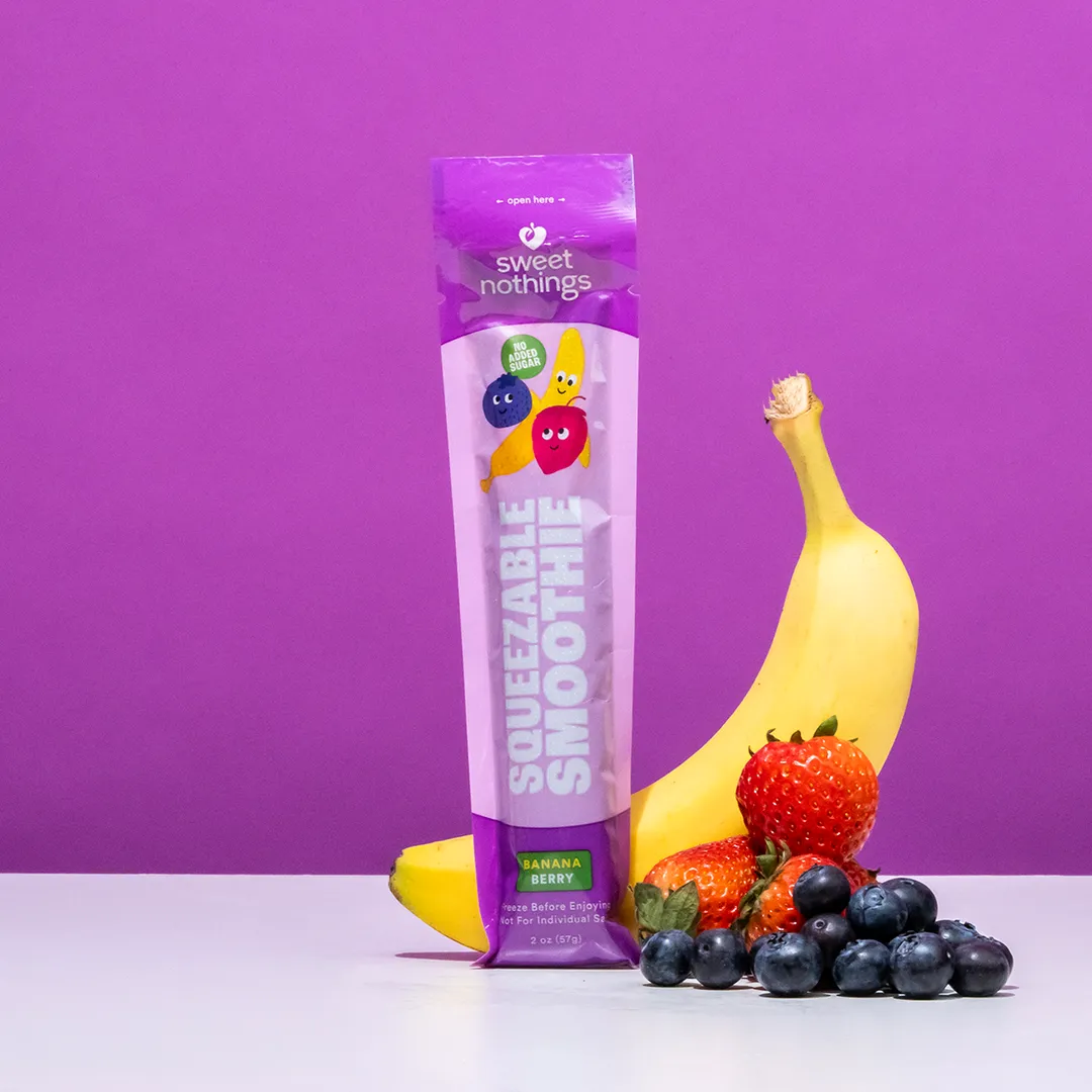 Banana Berry Smoothie Pops – Organic Fruit Popsicles