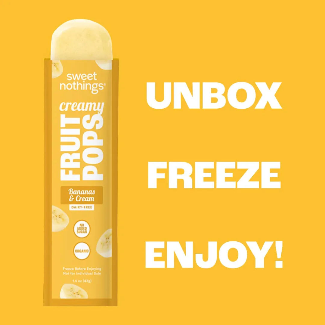 Bananas and Cream Fruit Pops – Organic Fruit Popsicle