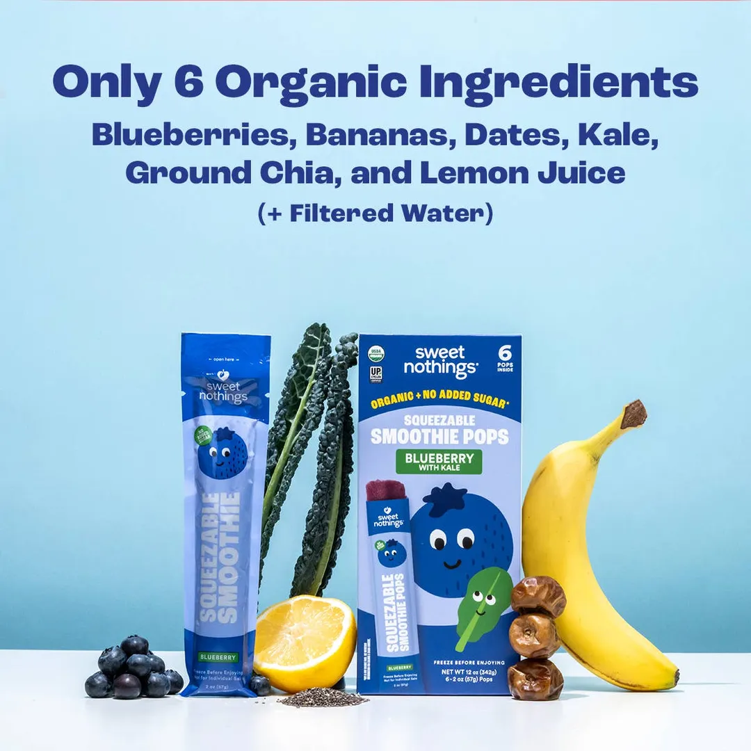 Blueberry Kale Smoothie Pops - Organic Fruit Popsicles