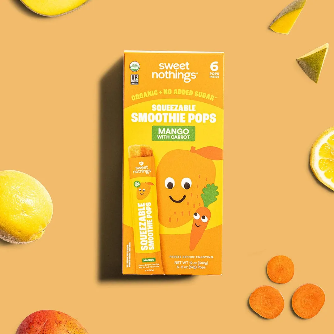 Mango Carrot Smoothie Pops – Organic Fruit Popsicle