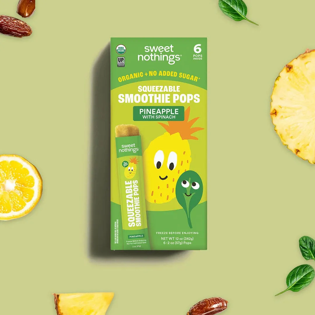 Pineapple Spinach Smoothie Pops – Organic Fruit Popsicle