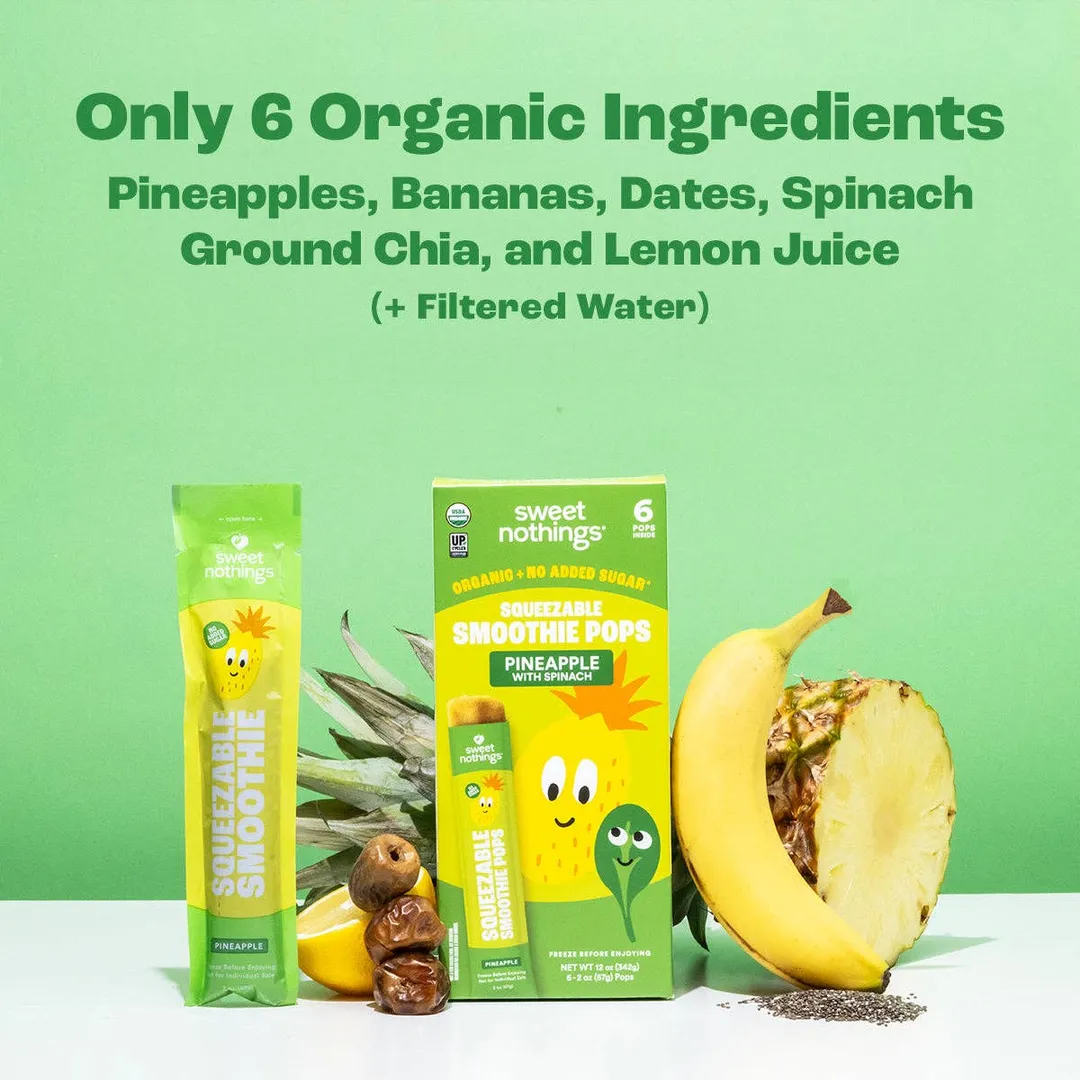 Pineapple Spinach Smoothie Pops – Organic Fruit Popsicle