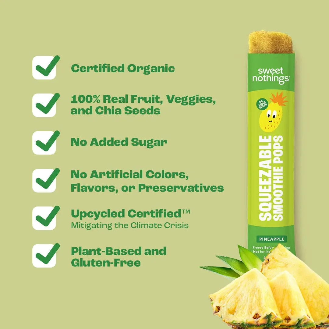 Pineapple Spinach Smoothie Pops – Organic Fruit Popsicle