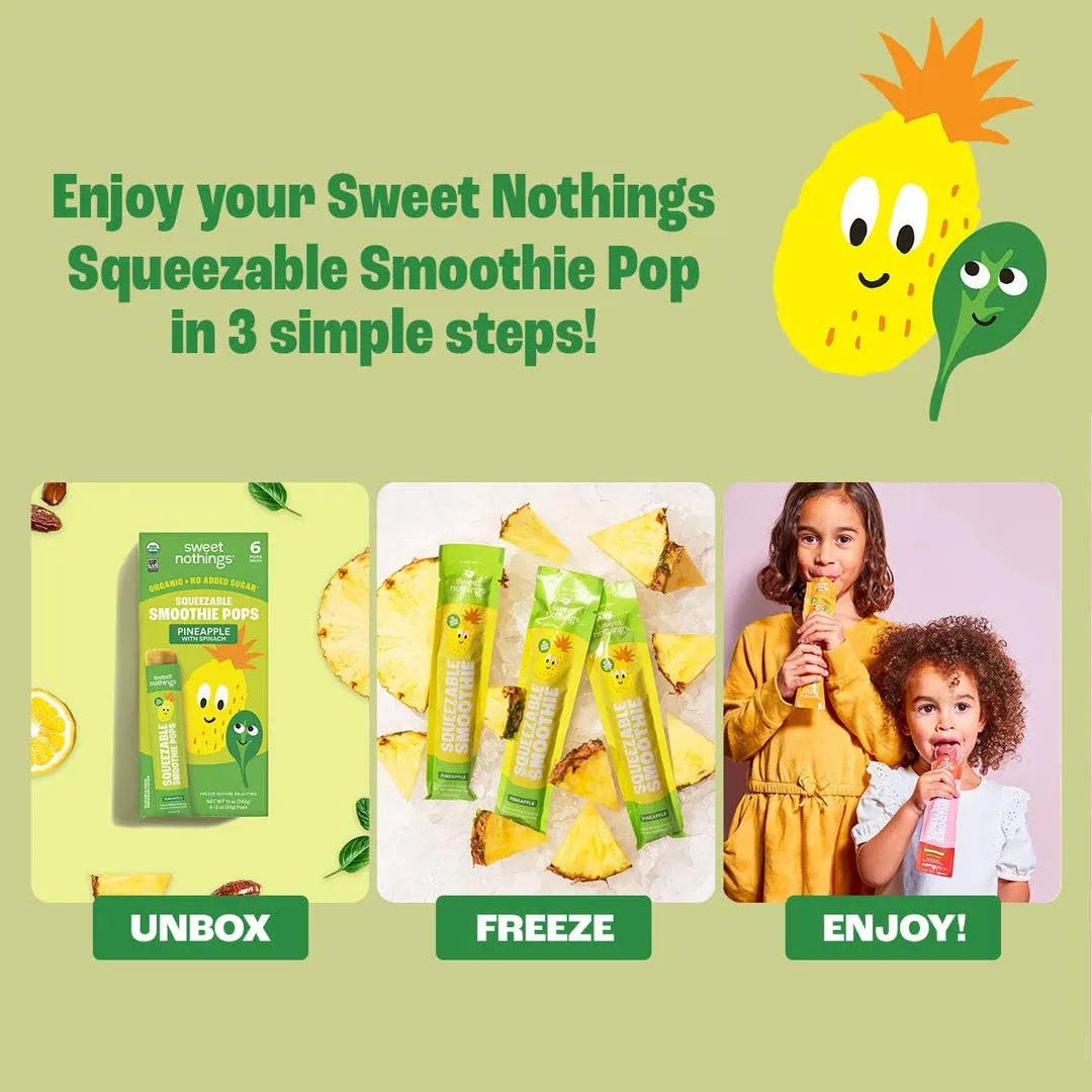 Pineapple Spinach Smoothie Pops – Organic Fruit Popsicle