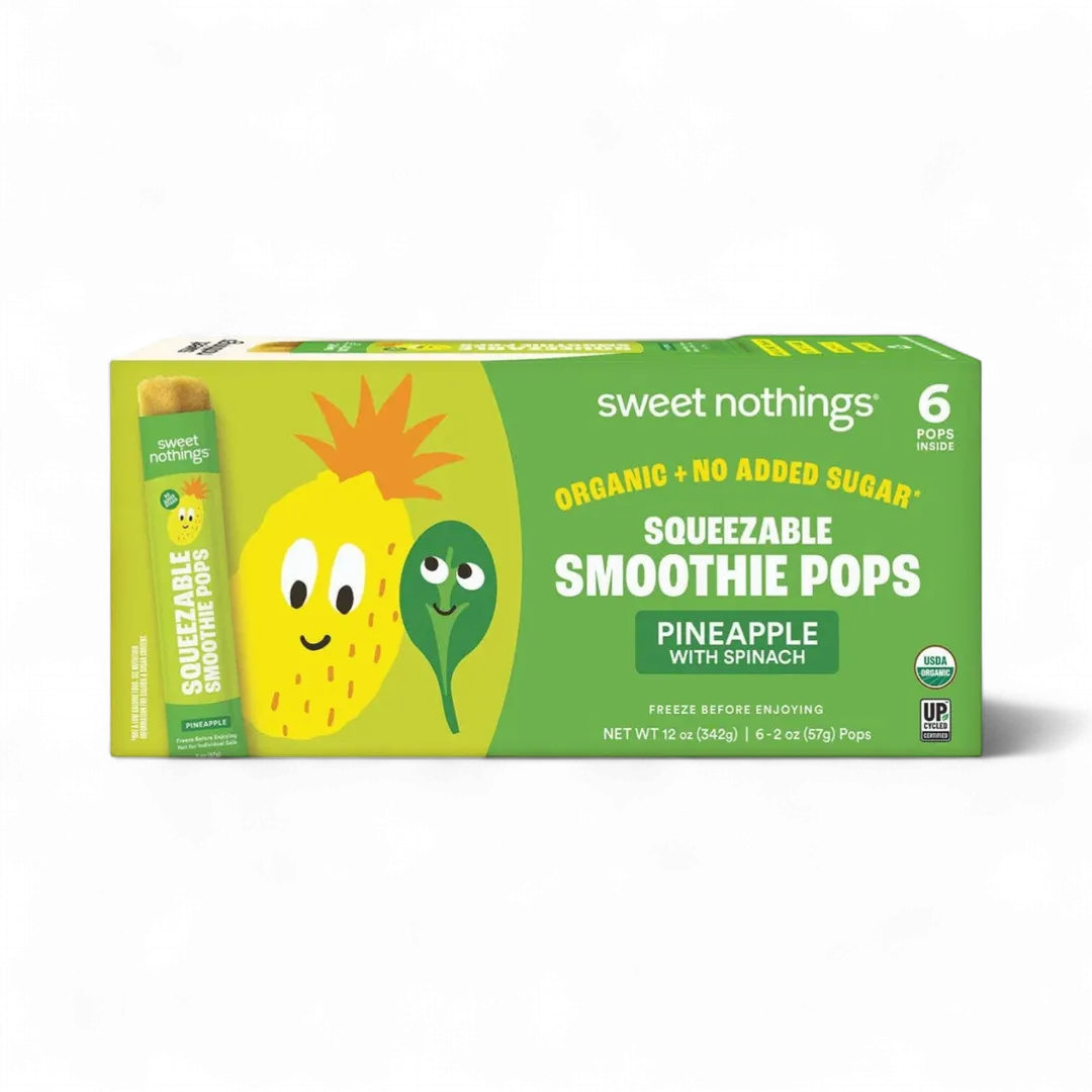 Pineapple Spinach Smoothie Pops – Organic Fruit Popsicle