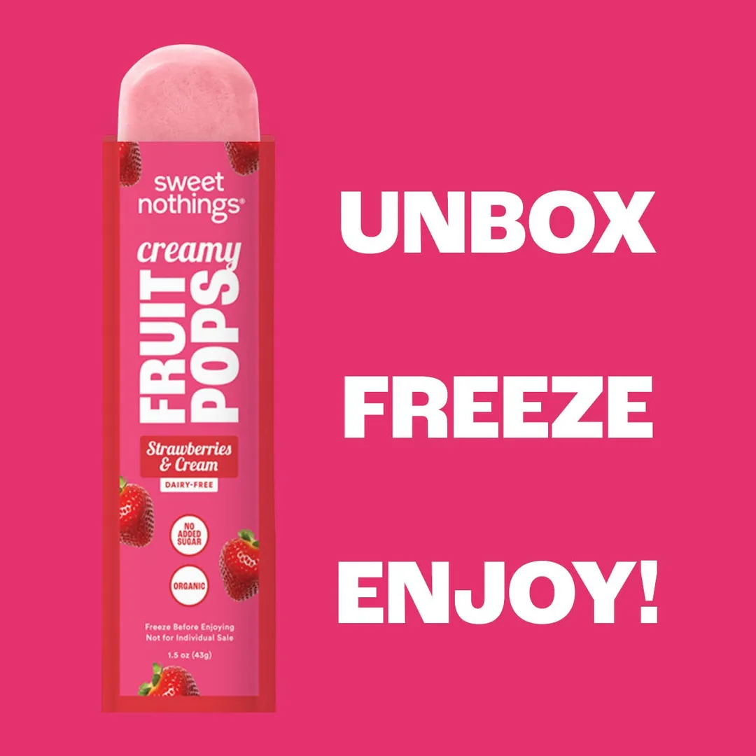 Strawberries and Cream Fruit Pops – Organic Fruit Popsicle