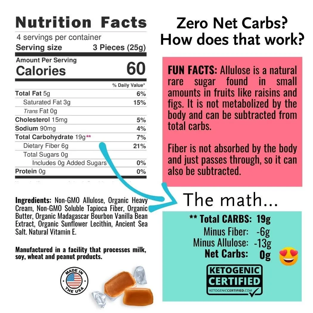 SWITCH® Classic Caramels (Zero Sugar, Zero Bad Stuff) 3.5oz Bag