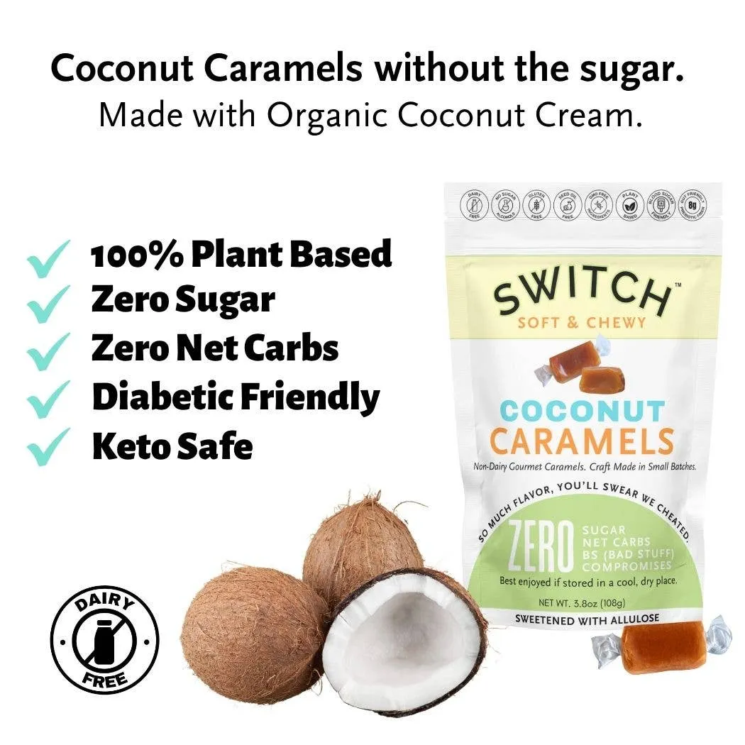 SWITCH® Coconut Caramels (Zero Sugar, Zero Bad Stuff) - 3.5oz Bag