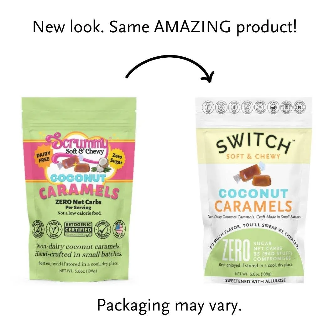 SWITCH® Coconut Caramels (Zero Sugar, Zero Bad Stuff) - 3.5oz Bag