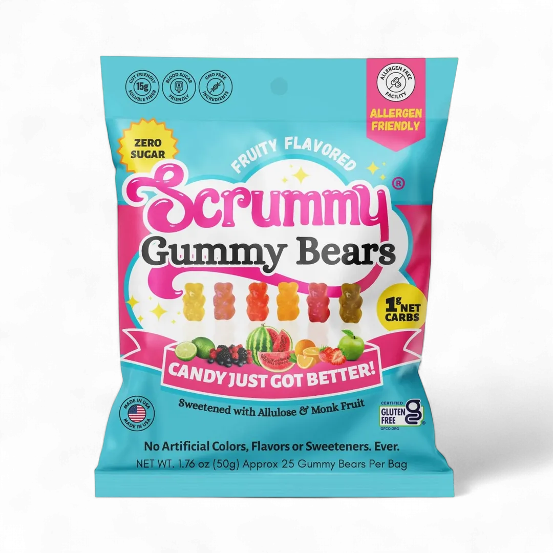 SWITCH® Scrummy Gummy Bears  (Zero Sugar, Zero Bad Stuff) - 8ct Box of 50g Bags