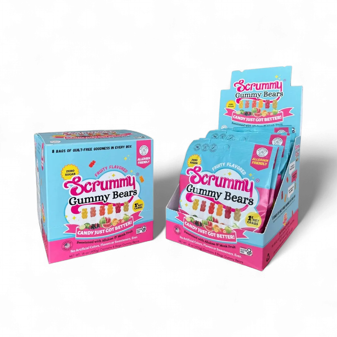 SWITCH® Scrummy Gummy Bears  (Zero Sugar, Zero Bad Stuff) - 8ct Box of 50g Bags