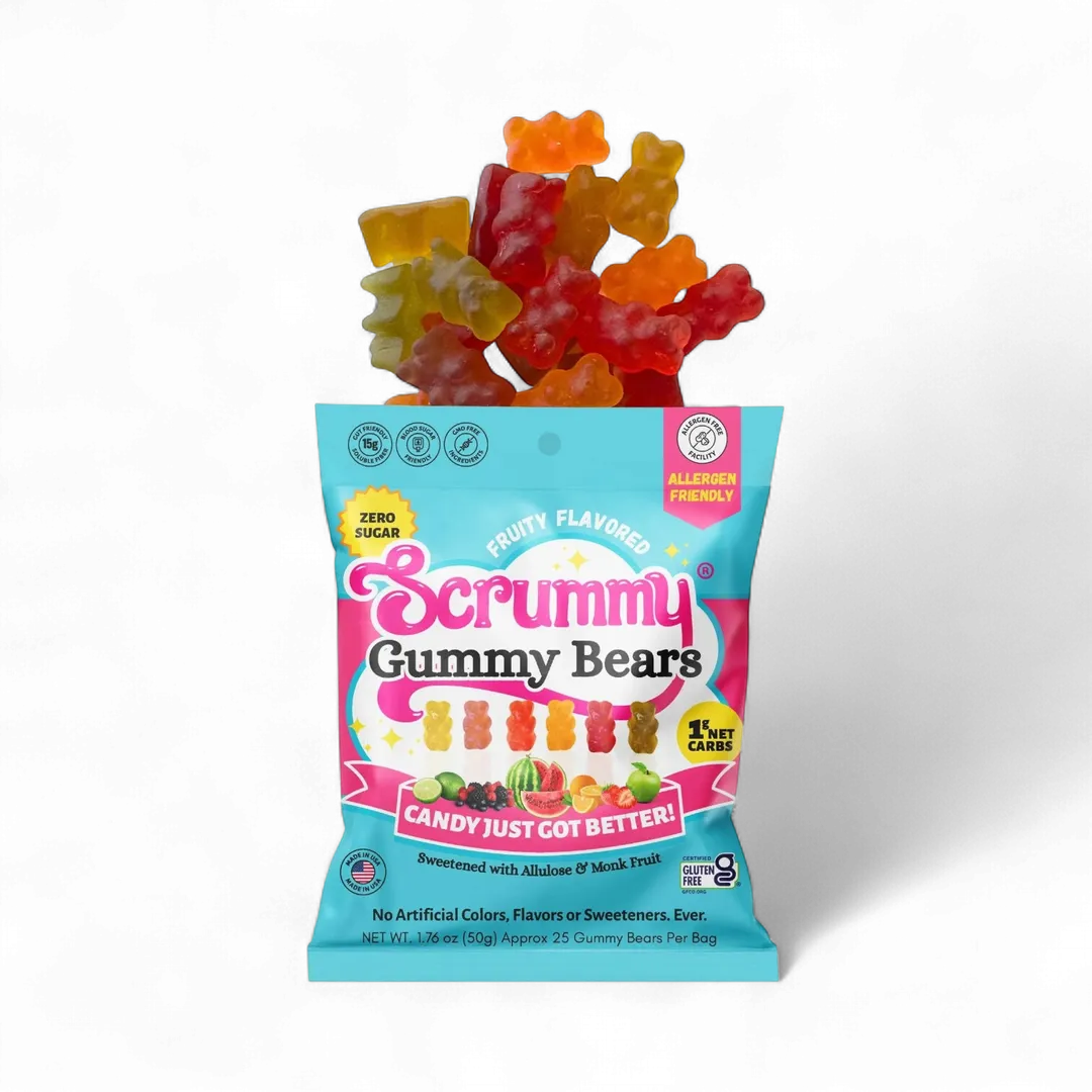 SWITCH® Scrummy Gummy Bears  (Zero Sugar, Zero Bad Stuff) - 8ct Box of 50g Bags