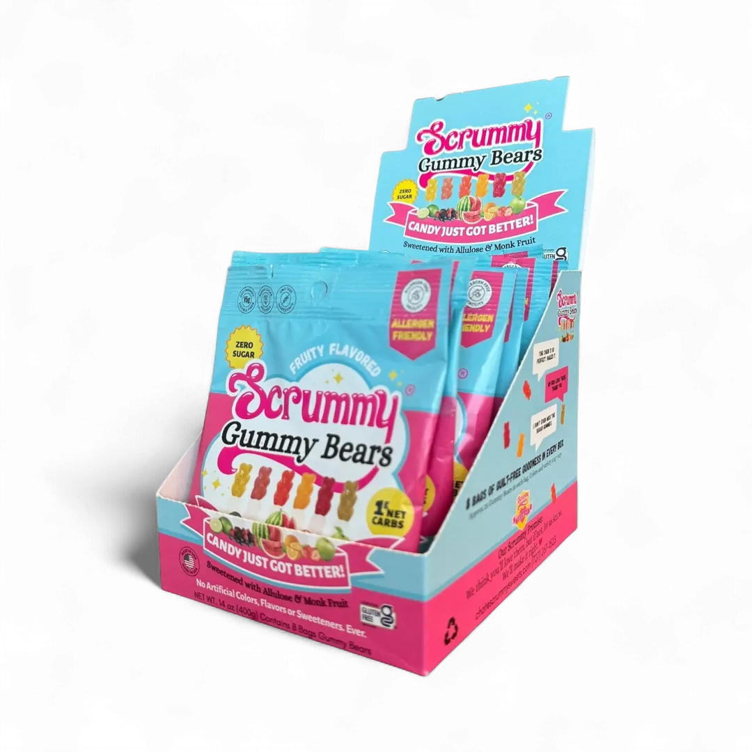 SWITCH® Scrummy Gummy Bears  (Zero Sugar, Zero Bad Stuff) - 8ct Box of 50g Bags
