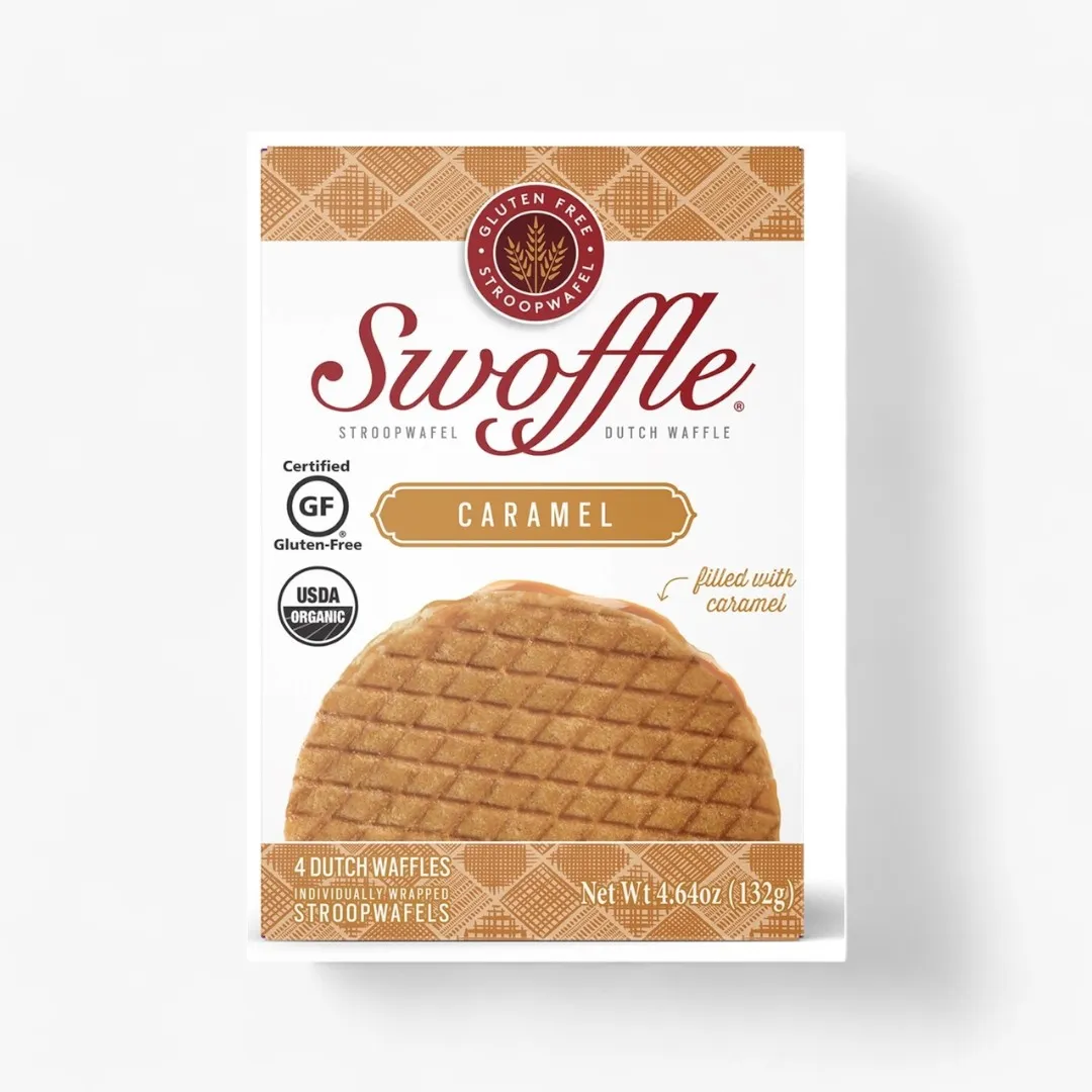 Swoffle Caramel Filled Original Waffle Cookie 4 Pack Box