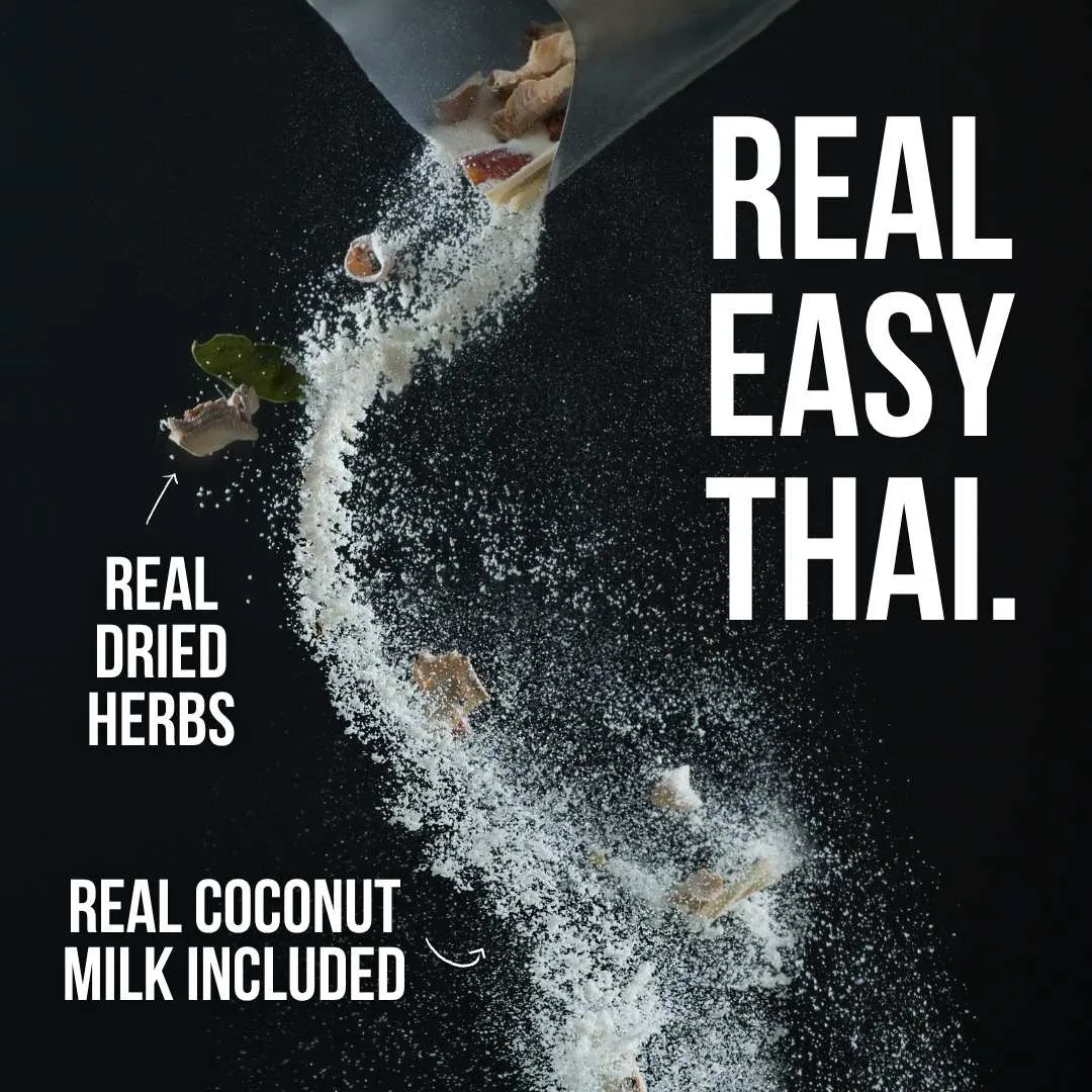 TAAN THAI TOM KHA Soup Starter – Authentic Thai Coconut Soup from Thailand with Real Herbs & Coconut Milk – Vegan, Gluten-Free, No Preservatives – Easy Kit, 2 Packets (6 Cups)