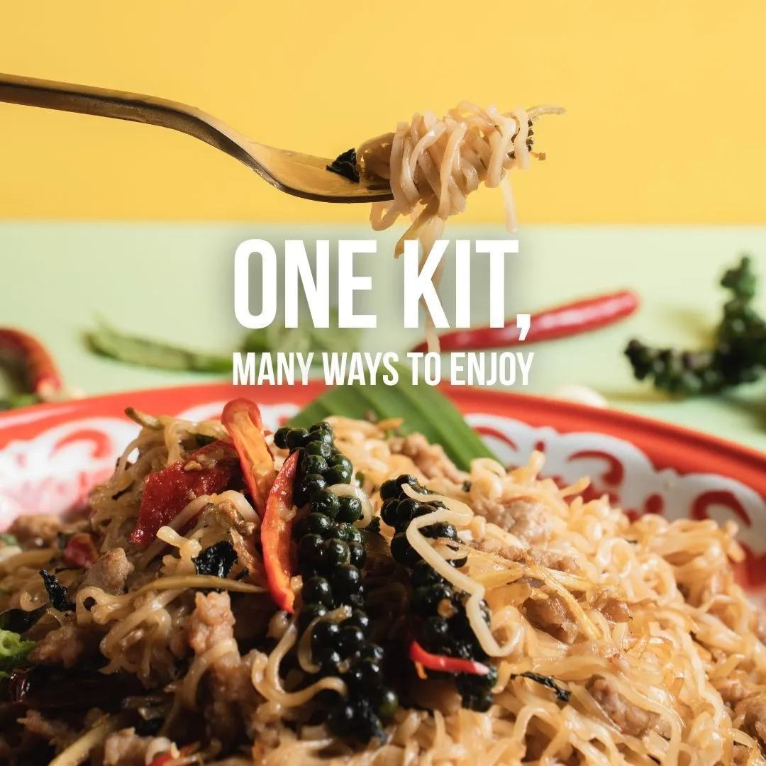 TAAN THAI PAD KRA PAO Stir-Fry Kit – Authentic Thai Holy Basil (Kra Pao) Starter – Vegan, Gluten-Free, No Preservatives – Easy to Cook – 3 Packets (Makes 12 Dishes)