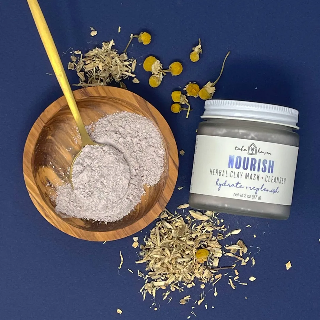 Herbal Clay Face Mask + Cleanser: NOURISH