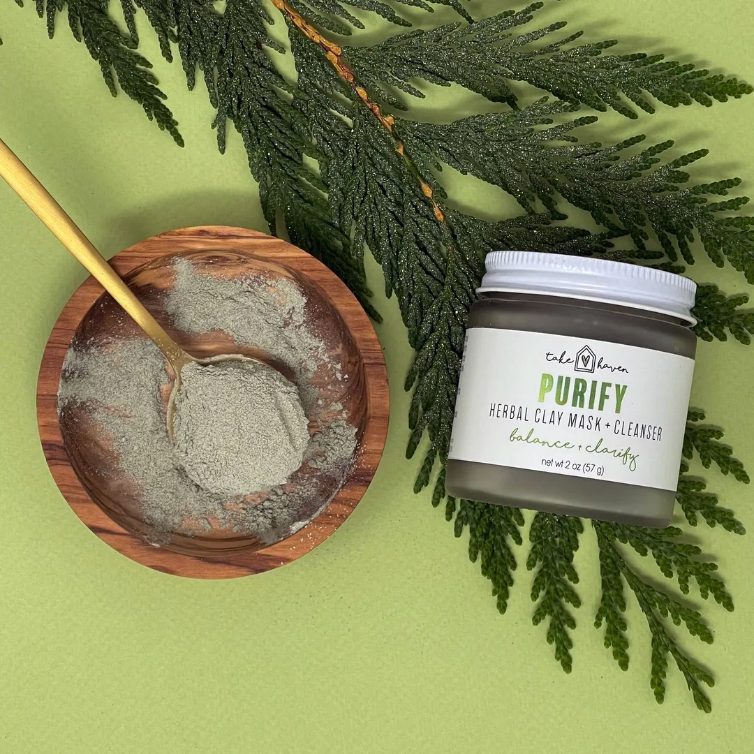 Herbal Clay Face Mask + Cleanser: PURIFY