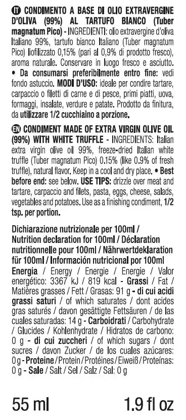 L’Oro in Cucina® White Truffle Cold-Pressed Extra Virgin Oil
