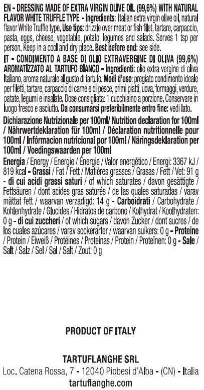 Oro In Cucina: Cold-Pressed Italian Evoo with White Truffle 