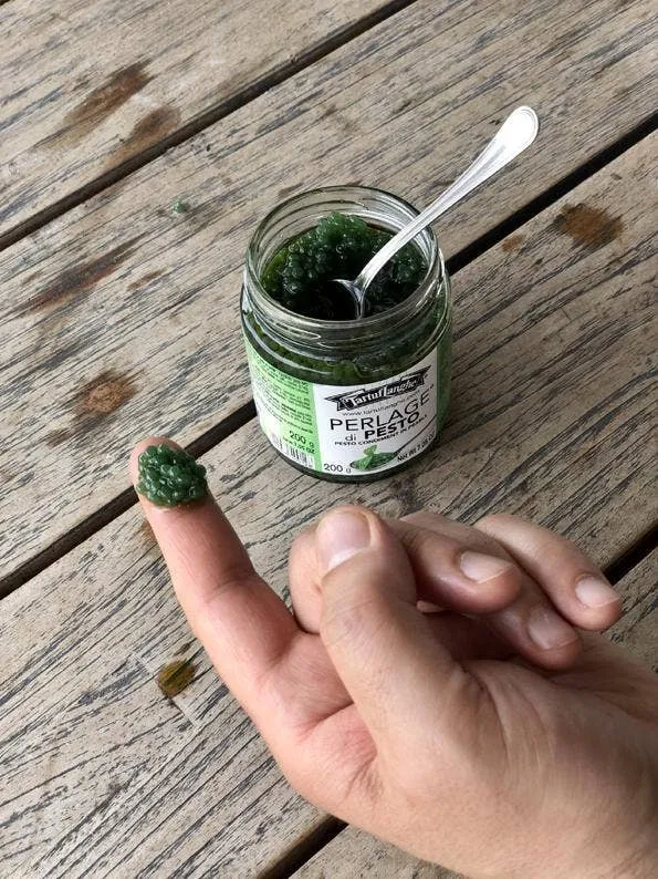 Pesto Pearls – Perlage “Caviar” Style