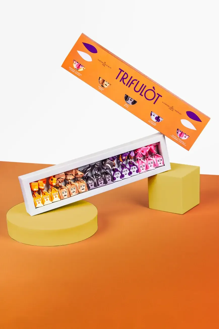 Trifulòt – Orange Gift Box of Fine Italian Chocolate Truffle