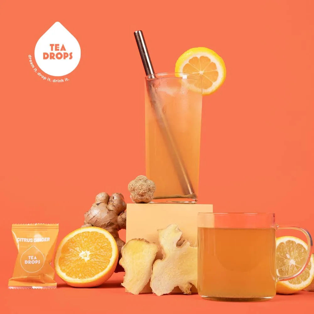 Citrus Ginger Tea Box- 10 Organic Tea Drops (Case of 6)