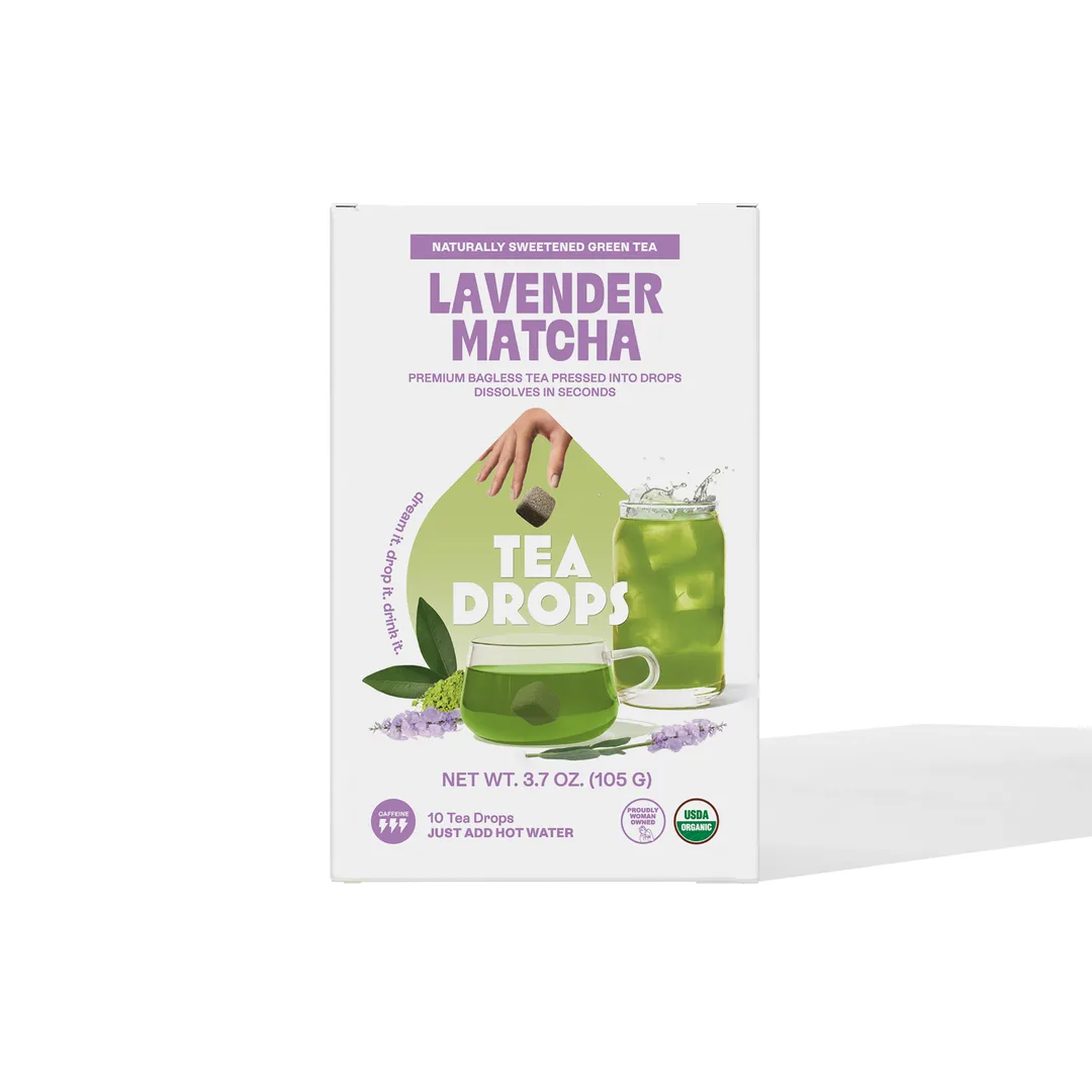 Lavender Matcha Tea Box – 10 Organic Tea Drops (Case of 6)