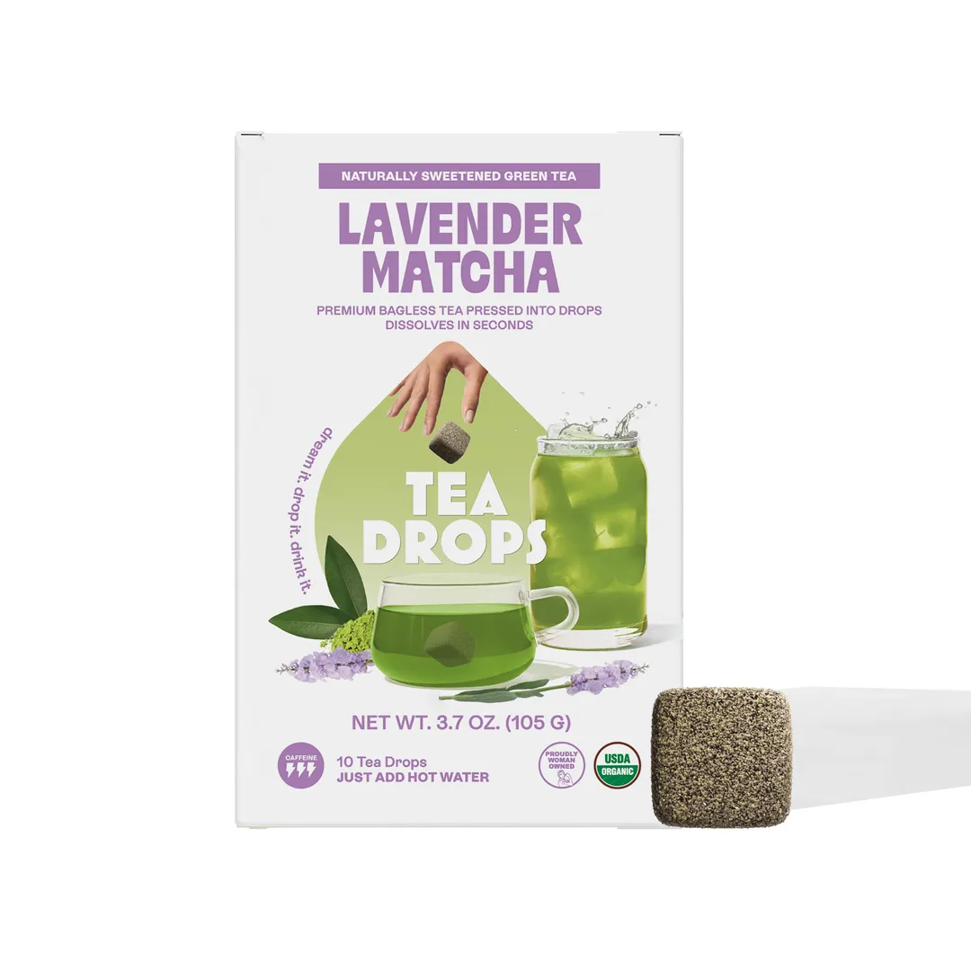 Lavender Matcha Tea Box – 10 Organic Tea Drops (Case of 6)