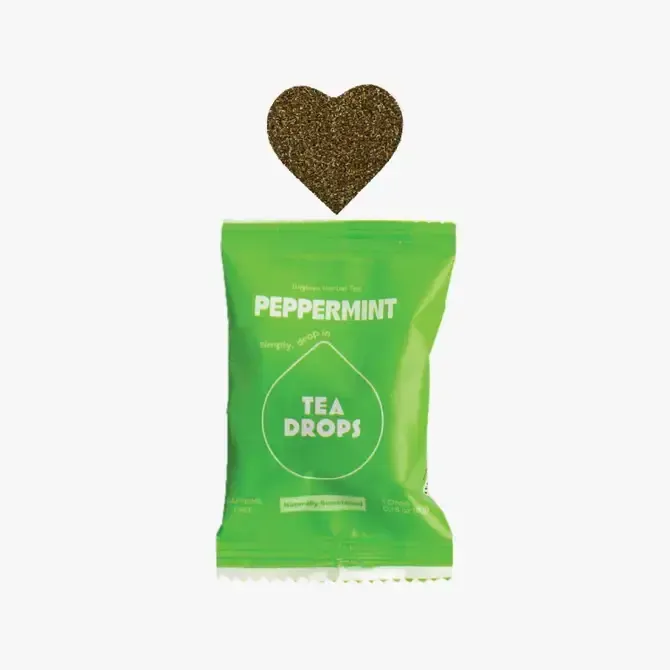Peppermint Tea Box- 10 Organic Bagless Tea Drops (Case of 6)