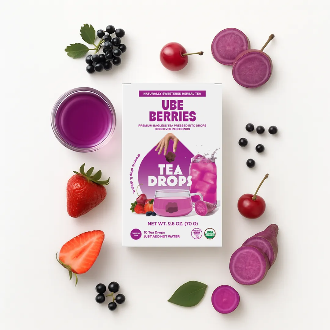 Ube Berrie Tea Box – 10 Organic Tea Drops (Case of 6)